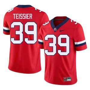 U of A Official Red Mens #39 College Football Lachlan Teissier Jersey 645417-499