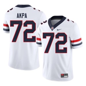 Wildcats #72 Mens College Football Louis Akpa White Player Jerseys 991457-724