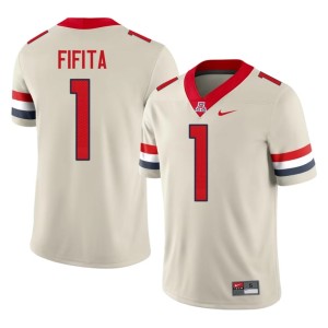 Wildcats Mens Noah Fifita 2026-27 Cream College Football #1 Jerseys 690674-804