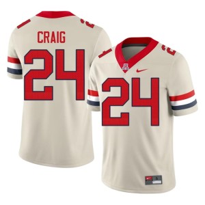 U of A Wildcats Quincy Craig #24 Stitched Cream Men College Football Jerseys 411385-875