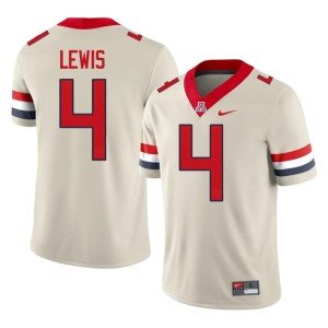 AZ Wildcats Darryll Lewis Cream #4 Embroidery College Football Men's Jerseys 584290-909