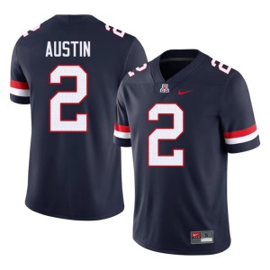 U of A Wildcats NCAA Mens #2 Daylen Austin College Football Navy Jerseys 641385-157