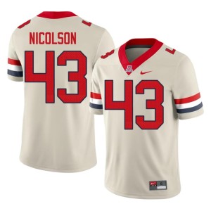 Cats #43 Men College Football Drew Nicolson High School Cream Jersey 446268-857