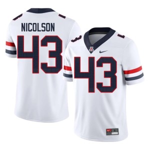 U of A Player Mens College Football #43 White Drew Nicolson Jersey 821688-563