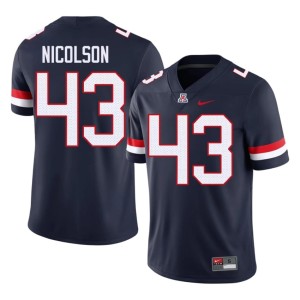 Bear Down Arizona #43 College Football 2026 Mens Drew Nicolson Navy Jersey 104344-733