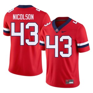 Arizona Wildcats Red Drew Nicolson #43 Men Official College Football Jerseys 910841-712