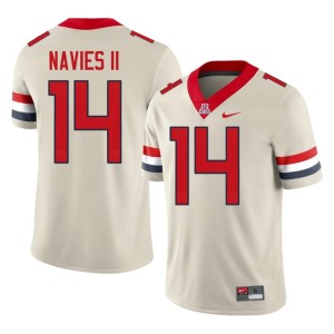 Arizona Replica #14 Cream Men's College Football Hannibal Navies II Jersey 765590-153