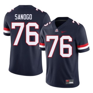 University of Arizona Mens #76 Navy Replica College Football Khalil Sanogo Jersey 961144-392