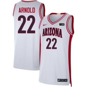 Arizona Wildcats College Basketball Addison Arnold Stitched White Men's #22 Jersey 356958-990