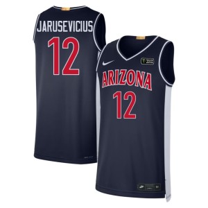 UA Wildcats Retro Men Navy University #12 Ugnius Jarusevicius Jerseys 594890-878