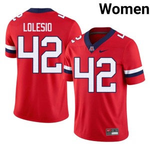 UA Red #42 Embroidery Dominic Lolesio Women College Football Jerseys 124297-360