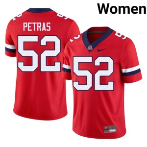 Bear Down Arizona Dustin Petras Red College Football #52 Women's High School Jerseys 960851-199