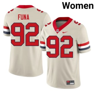 Bear Down Arizona College Football #92 Cream Women's 2026 Ezra Funa Jersey 150846-531