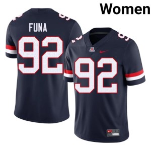 AZ Wildcats Women's Navy University Ezra Funa College Football #92 Jersey 126787-579