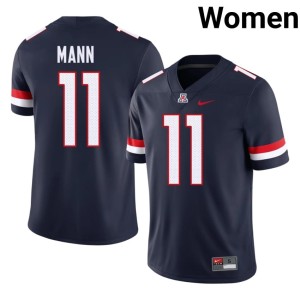University of Arizona College Football #11 Navy Jabari Mann Women's Alumni Jersey 410324-674