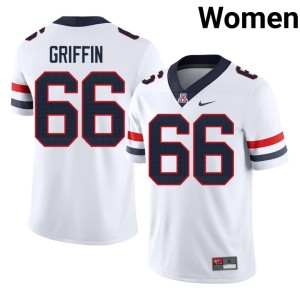 U of A White #66 College Football Jaxon Griffin Women Official Jersey 511503-972