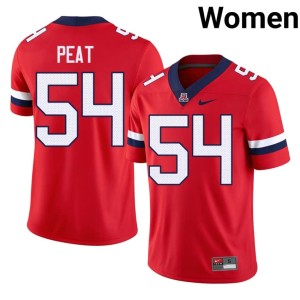 U of A Red College Football Women #54 Embroidery Keona Peat Jersey 624866-566
