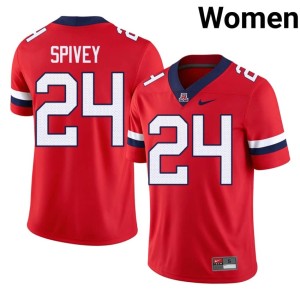 Bear Down Arizona Red Women's College Football #24 Kingston Spivey Stitched Jersey 801444-341