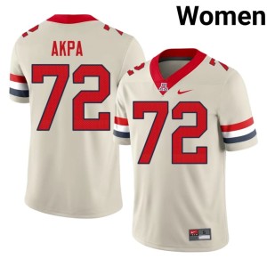 Wildcats College Football Women's #72 Louis Akpa Cream Alumni Jersey 550645-437