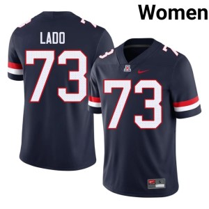 University of Arizona College Football Matthew Lado Official #73 Navy Women's Jerseys 632510-969