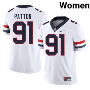 The Wildcats #91 White Porter Patton College Football Player Women's Jersey 195244-591