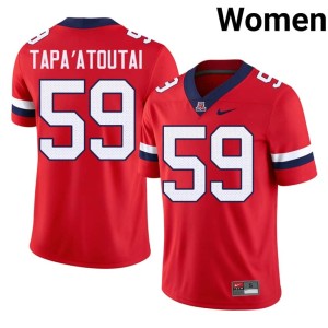 The Wildcats Rhino Tapa'atoutai College Football Stitched #59 Red Women Jersey 591879-729