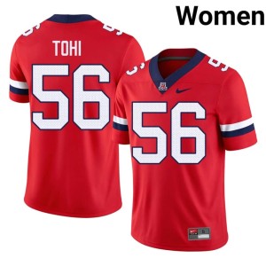 AZ Wildcats Red Women #56 Sione Tohi Alumni College Football Jerseys 681161-725