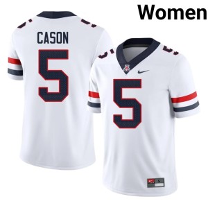 AZ Wildcats White College Football Women's Stitched Antoine Cason #5 Jerseys 619154-456