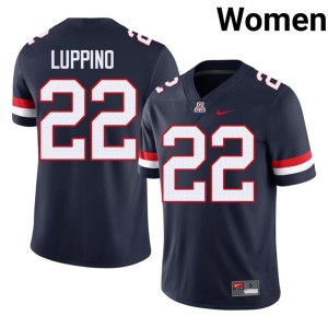 AZ Wildcats #22 Women Navy Art Luppino University College Football Jersey 971450-316