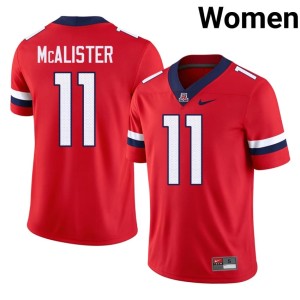 U of A College Football #11 Chris McAlister Game Womens Red Jersey 939924-806