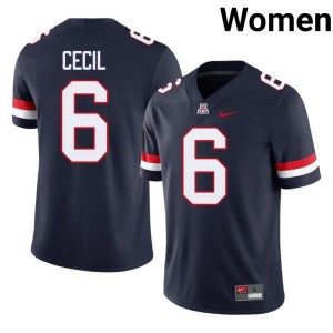 Wildcats College Football High School Women #6 Navy Chuck Cecil Jersey 657518-429