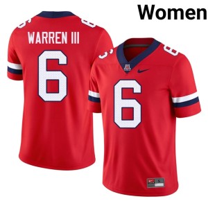 Arizona Wildcats Women College Football Cornelius Warren III High School #6 Red Jerseys 864689-243