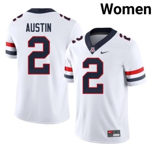 Bear Down Arizona Alumni College Football #2 Daylen Austin Women White Jerseys 730409-398