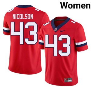 Cats Drew Nicolson #43 Red College Football High School Women's Jerseys 207535-586