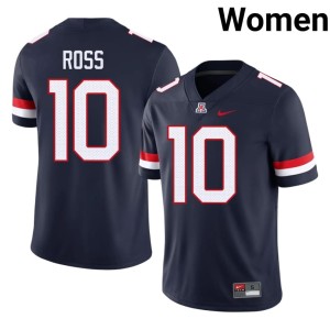 Bear Down Arizona Navy Jordan Ross #10 College Football Stitched Women's Jersey 189356-694