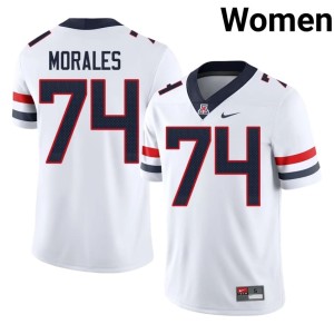Bear Down Arizona College Football Women White Justin Morales #74 Official Jerseys 397814-625