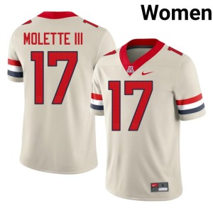Bear Down Arizona High School #17 Lee Molette III Women's College Football Cream Jerseys 846820-750