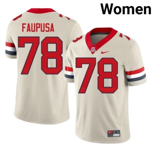 AZ Wildcats Manoah Faupusa Women's Replica #78 College Football Cream Jersey 620462-382