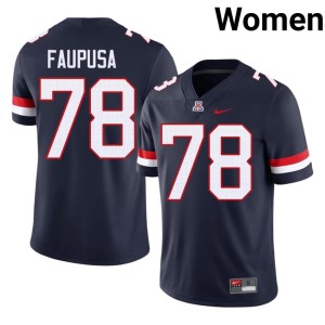 University of Arizona College Football #78 Navy Player Manoah Faupusa Womens Jersey 261465-529