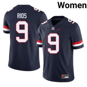 UA College Football Oscar Rios #9 Stitched Navy Women's Jerseys 563351-232
