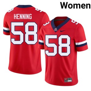 Bear Down Arizona #58 College Football Women High School Zach Henning Red Jersey 840081-200