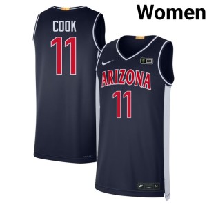 UA Wildcats Retro Stitched Women Navy Jackson Cook #11 Jersey 145617-536
