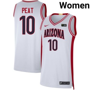 Arizona Womens White #10 College Basketball Koa Peat 2026 Jerseys 735012-282