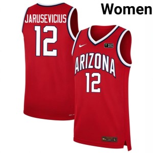 University of Arizona Embroidery #12 Womens Red College Basketball Ugnius Jarusevicius Jerseys 230564-741