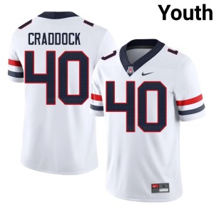 UA Brandon Craddock College Football #40 NCAA White Youth Jersey 420223-344