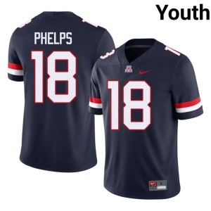Arizona #18 College Football Youth Navy Brandon Phelps Alumni Jersey 487492-426