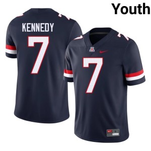 Arizona Embroidery #7 College Football Navy Chase Kennedy Youth Jersey 389656-730