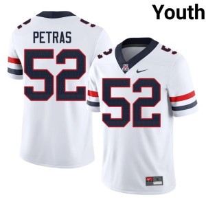 Arizona Wildcats #52 College Football Dustin Petras White Youth High School Jersey 334178-795