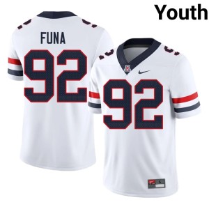 U of A Wildcats Game College Football White Youth #92 Ezra Funa Jersey 708900-879