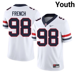 The Wildcats Ian French College Football #98 Youth White Replica Jersey 988713-279